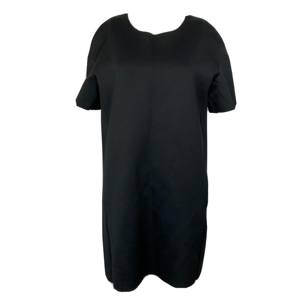 J Brand Dress Womens Sz Medium Black Stretch Scuba Fabric Shift Pockets